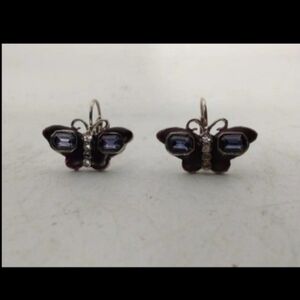 Butterfly Earrings, Vintage‎ pair of amethyst butterfly earrings